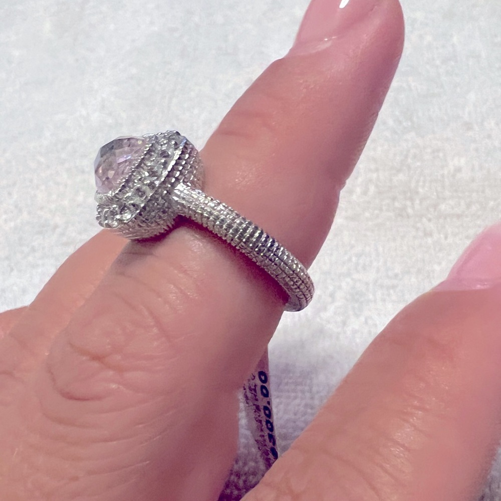 Judith Ripka Cushion Pink Stone Ring - Picture 6 of 10